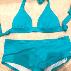 NWOT Victoria's Secret aqua hipster short bikini
